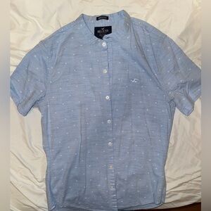 Hollister muscle fit blue men’s polo button down